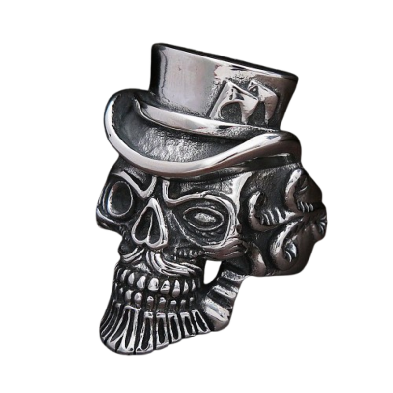 Anel skull dom magician aço inox | Rocktude