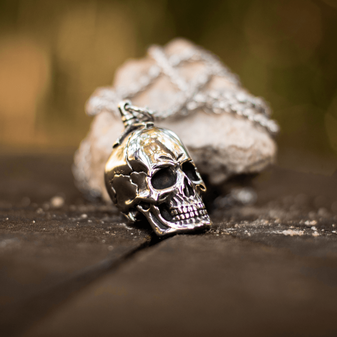 Colar de Caveira Punk Aço Inox - Rocktude