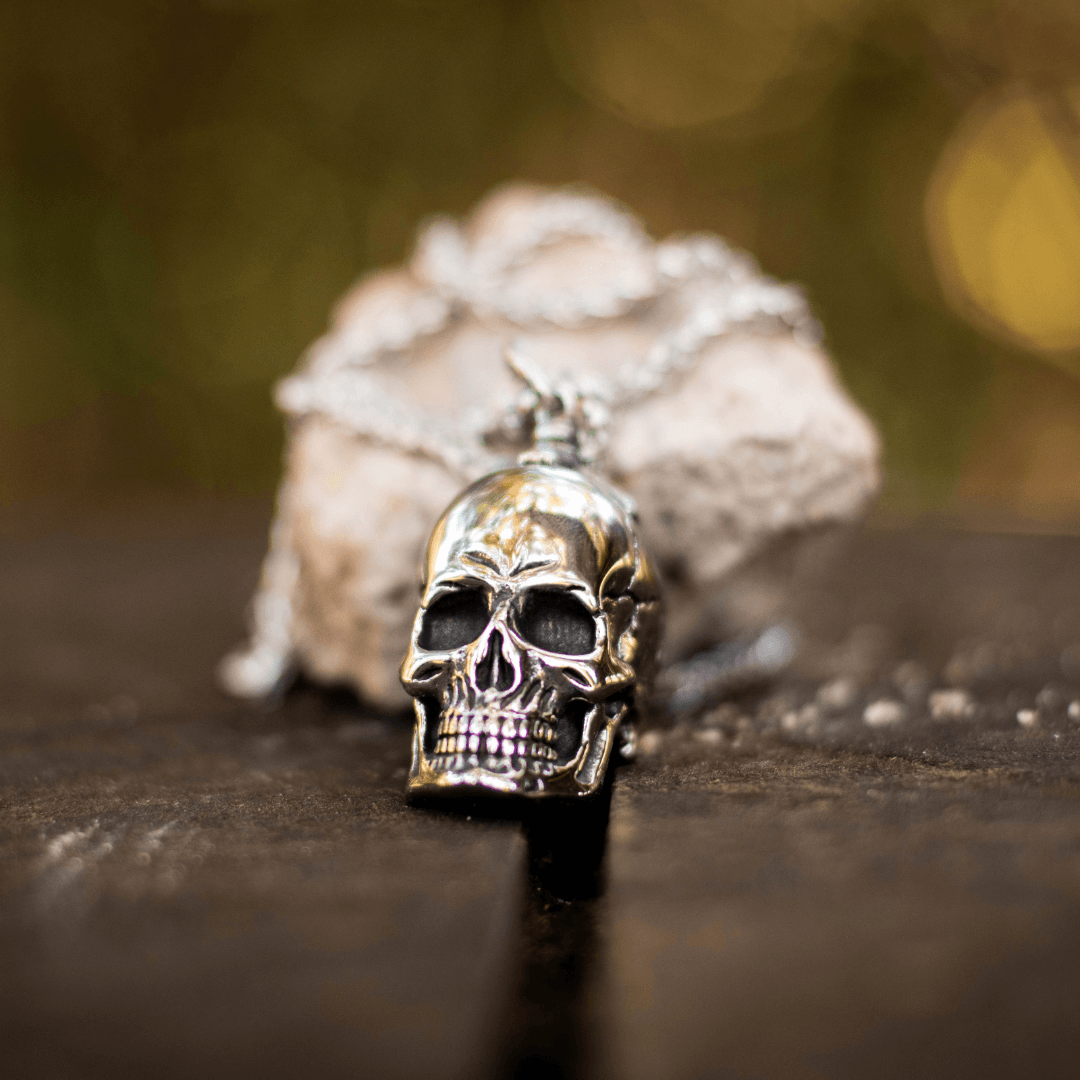 Colar de Caveira Punk Aço Inox - Rocktude