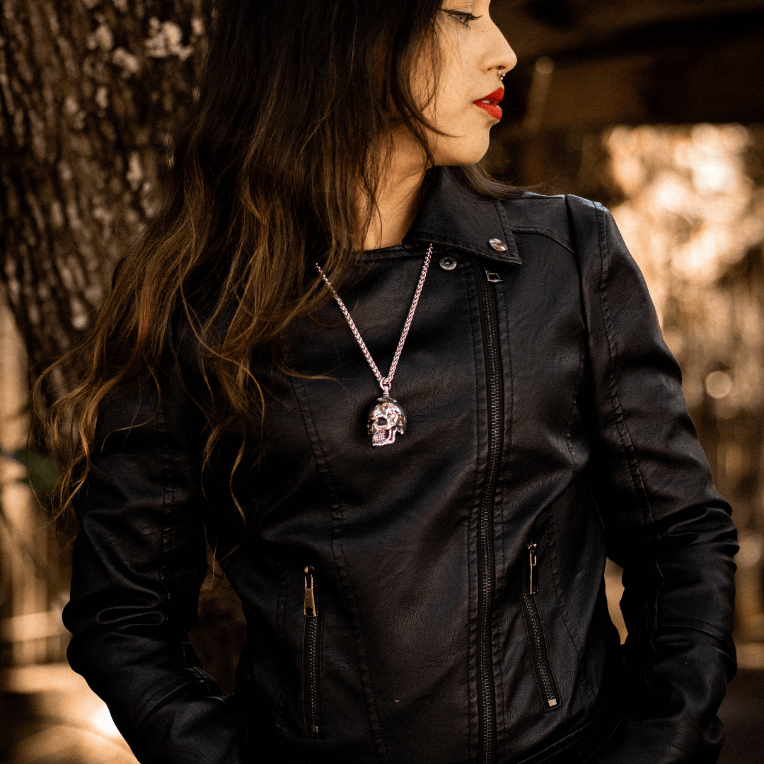 Colar de Caveira Punk Aço Inox - Rocktude