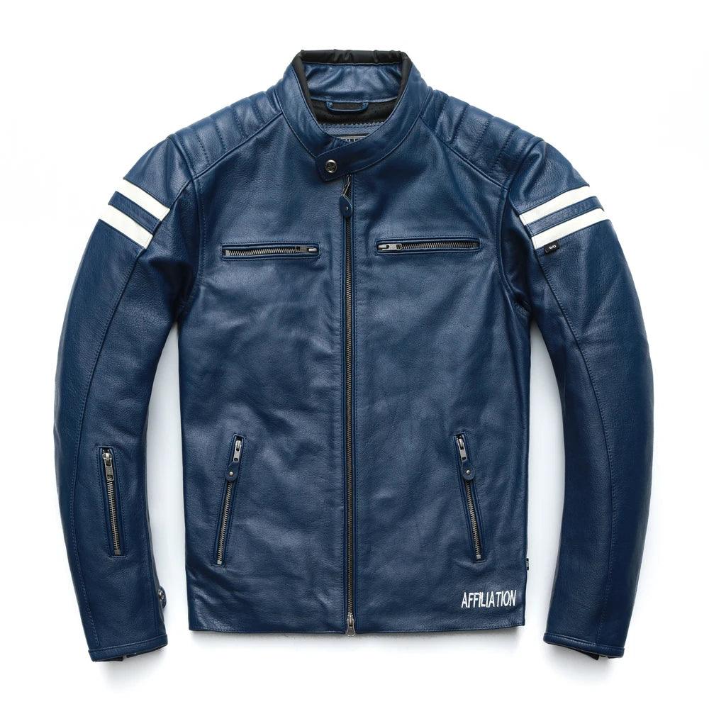 Jaqueta de Couro Masculina Azul - Rocktude
