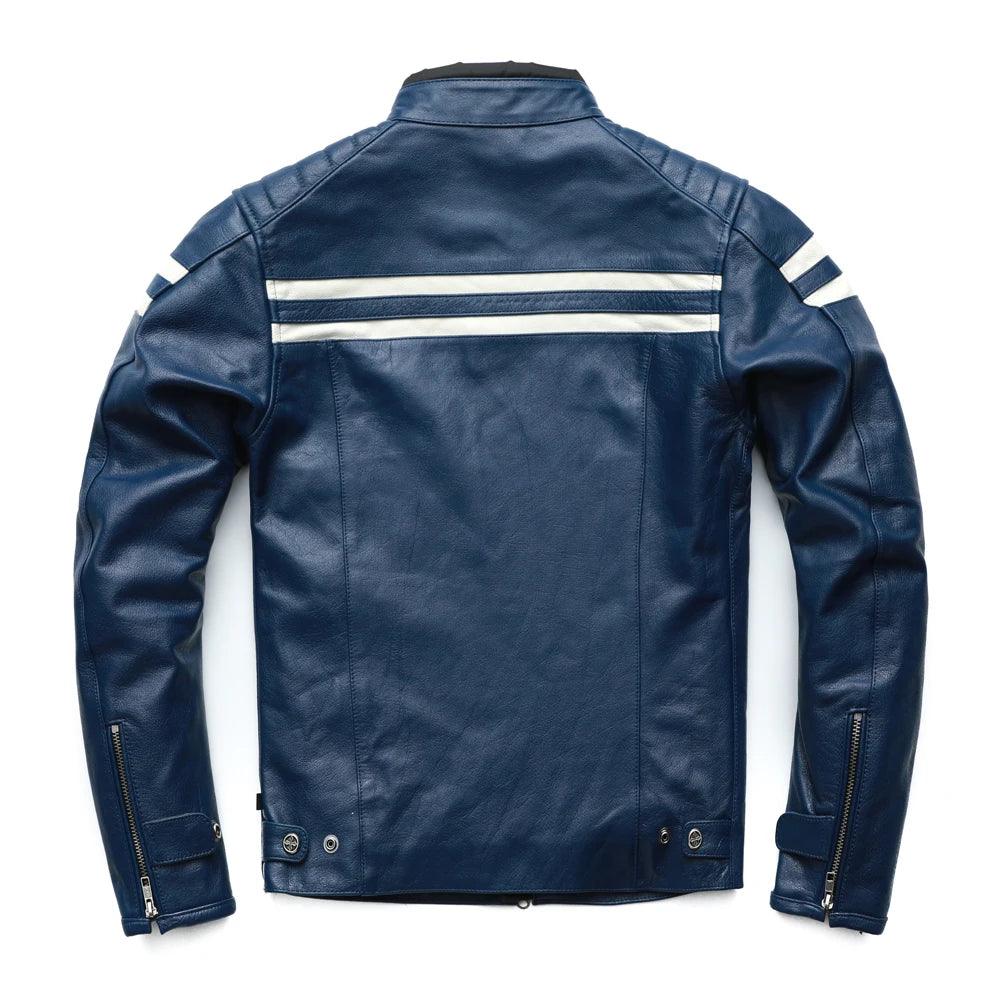 Jaqueta de Couro Masculina Azul - Rocktude