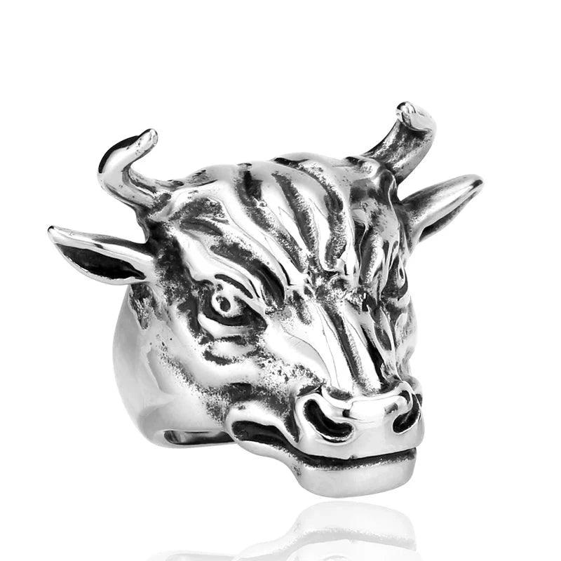 Anel Cabeça de Touro Aço Inox - Rocktude