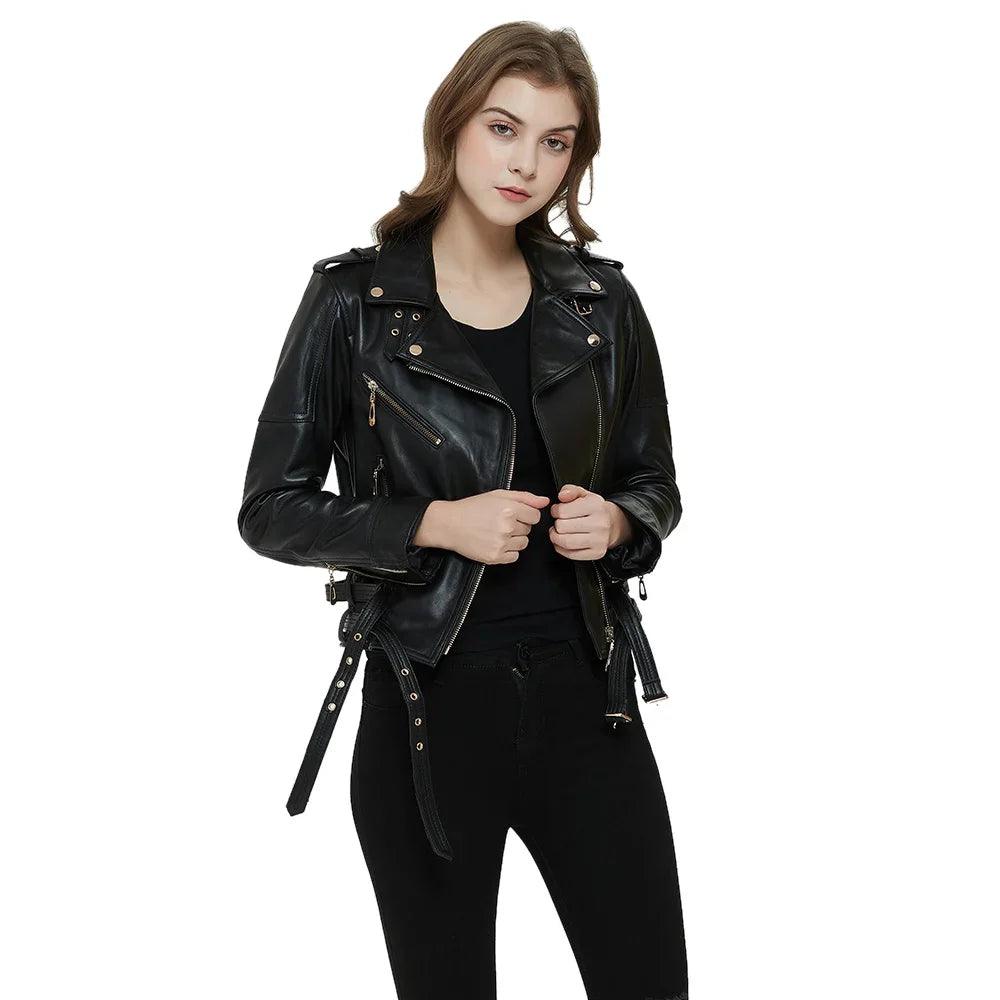 jaqueta couro feminina jaqueta preta rock
