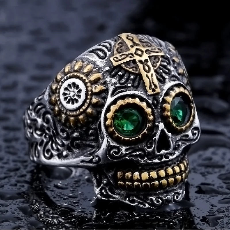 Anel Caveira Mexicana Aço Inox