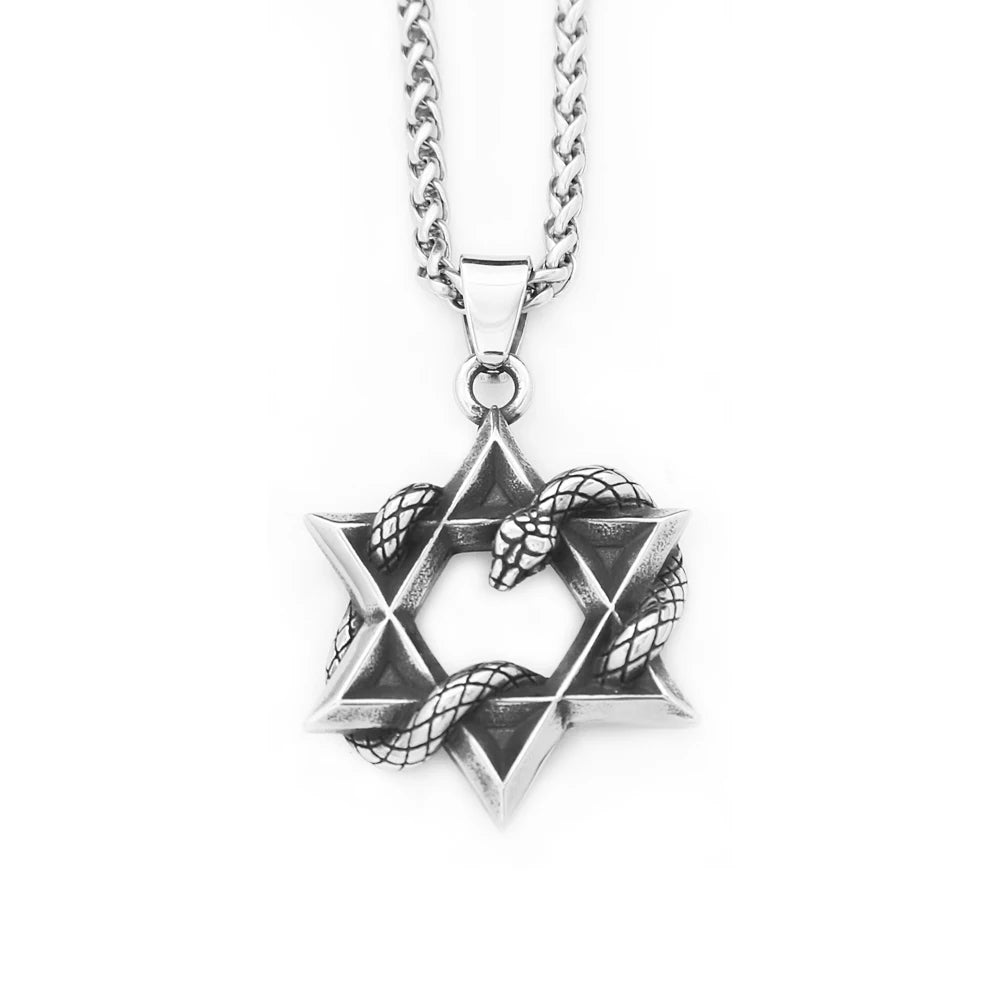 Colar Estrela Davi Serpente