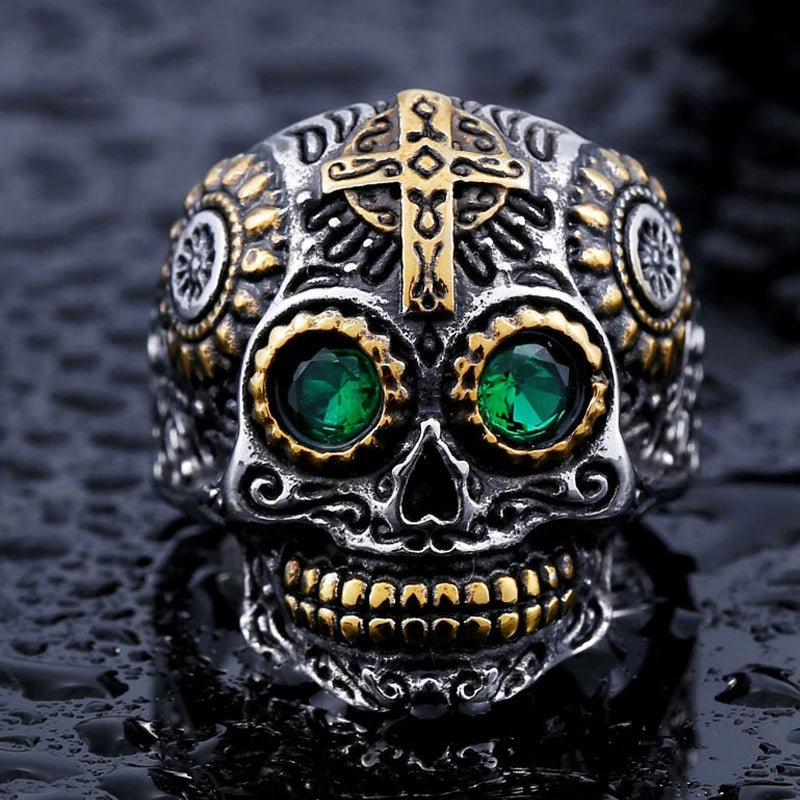 Anel Caveira Mexicana Aço Inox