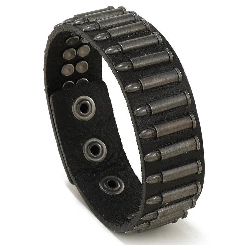 Pulseira Couro Bullet - Rocktude