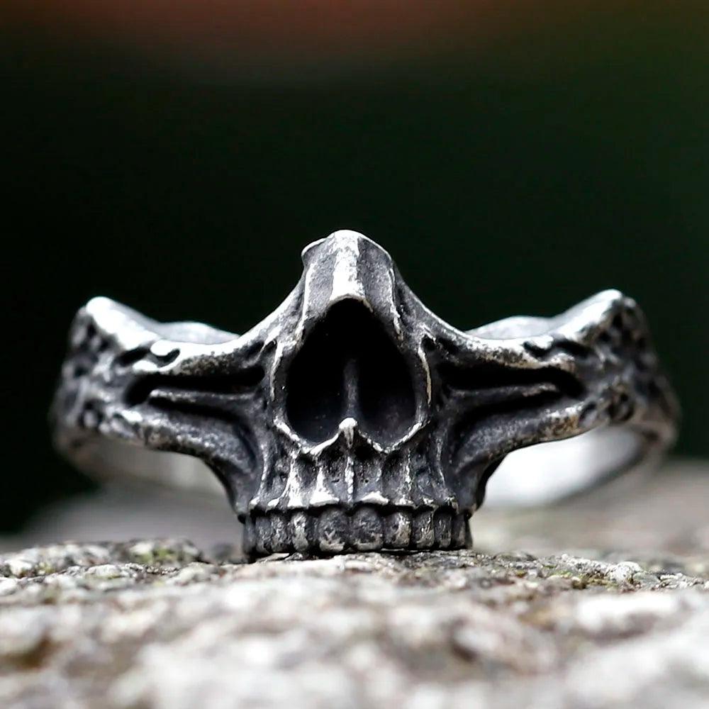 Anel Skull Slim Punk Rock - Rocktude