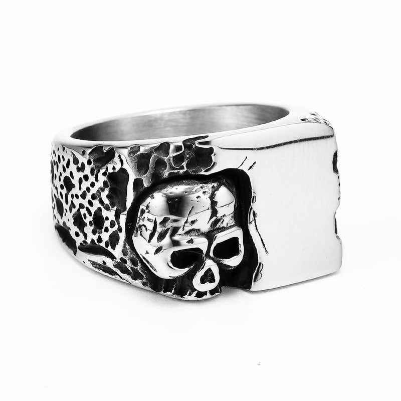 Anel Skull Punk Rock Aço Inox | Rocktude