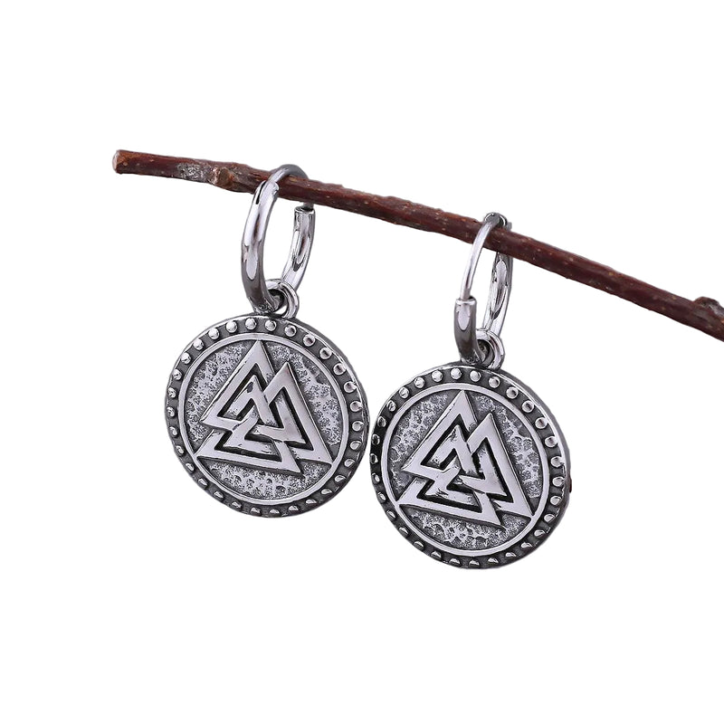 Brinco Símbolo Valknut Aço Inox - Rocktude
