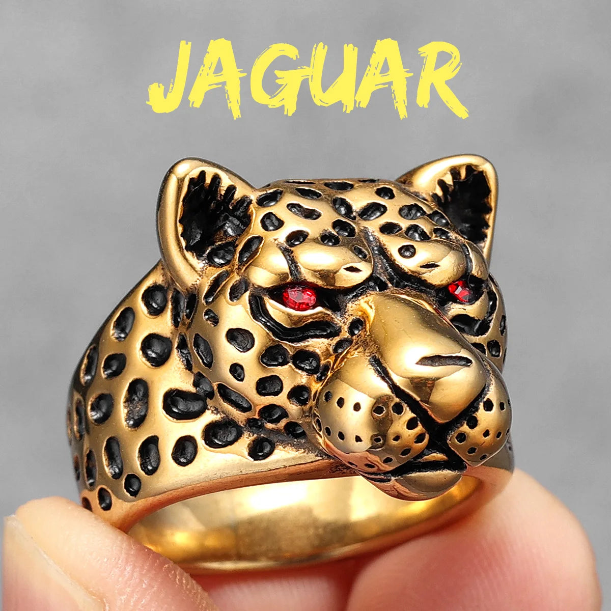 Anel Jaguar Vintage Aço Inox