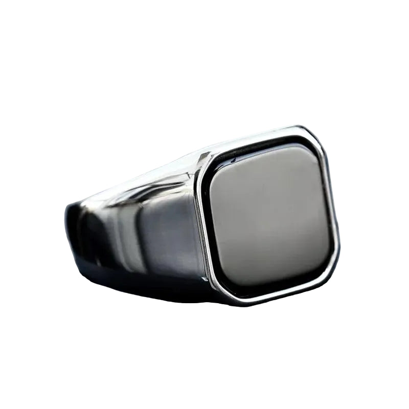 Anel Pedra Preta Ágata - Rocktude