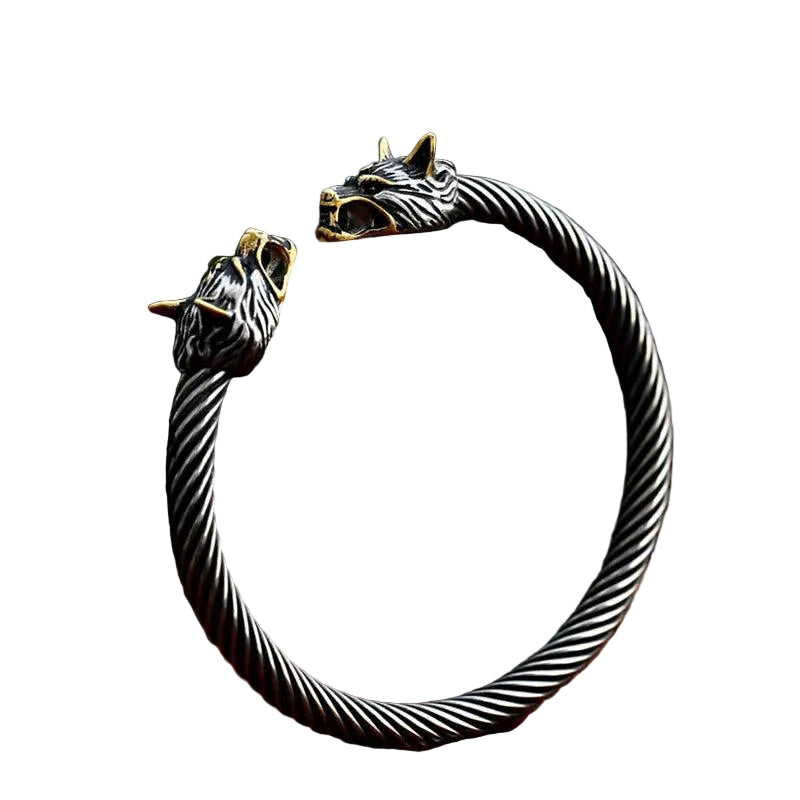 Pulseira Ajustável Cabeça de Lobo - Rocktude