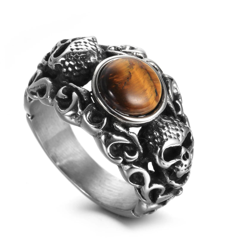 Anel Skull com Pedra | Rocktude