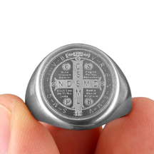 Anel Cravado São Bento Aço Inox
