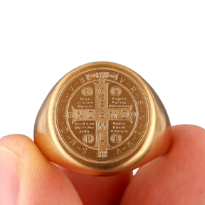 Anel Cravado São Bento Aço Inox