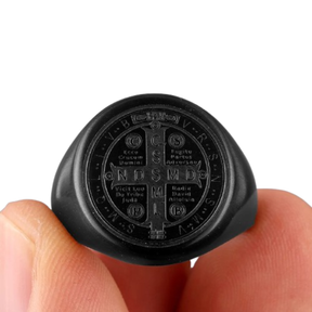 Anel Cravado São Bento Aço Inox