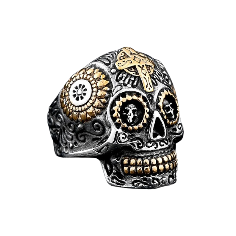 Anel Caveira Mexicana Aço Inox