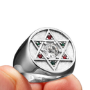 Anel Estrela Davi Pedras Shiny