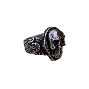 Anel Gótico Skull Aço Inox