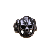 Anel Caveira Snake Vintage Aço Inox