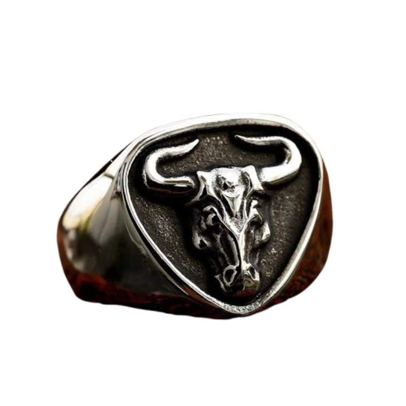 Anel Cabeça de Touro Aço Inox
