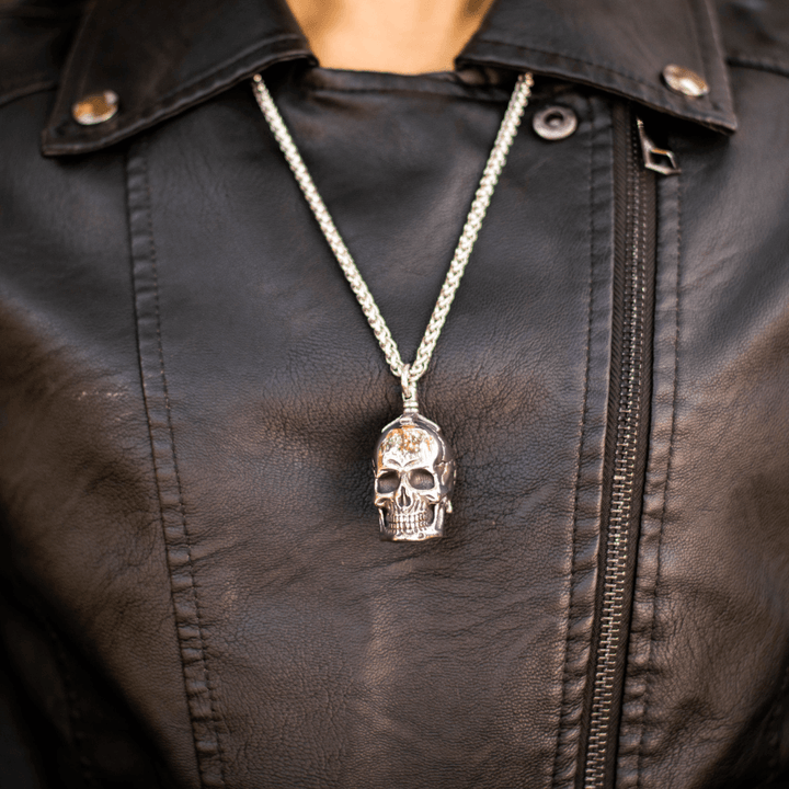 Colar de Caveira Punk Aço Inox - Rocktude