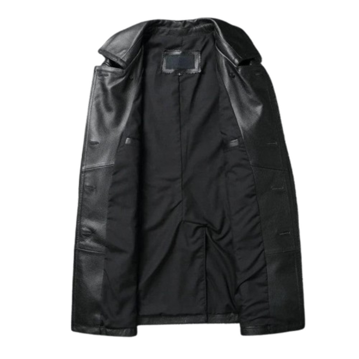 Casaco de Couro Genuino Classico Masculino Rocktude - Costas