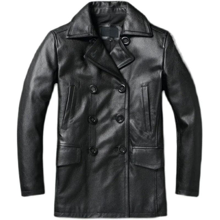 Casaco de Couro Genuino Classico Masculino Rocktude - Frente