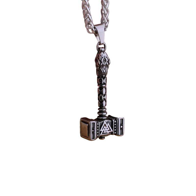 Colar Pingente Martelo de Thor Norueguês Aço Inox | Rocktude