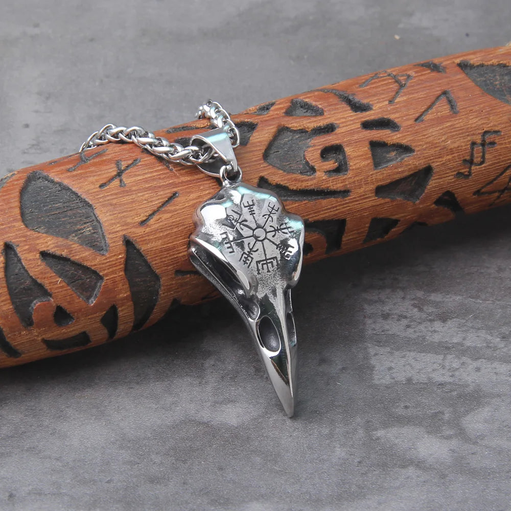 Colar Viking Pingente Corvo | Rocktude