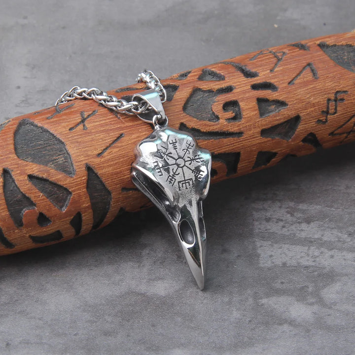 Colar Viking Pingente Corvo