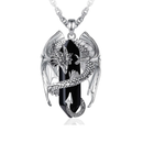 Colar Cristal Pingente Dragão Aço Inoxidável