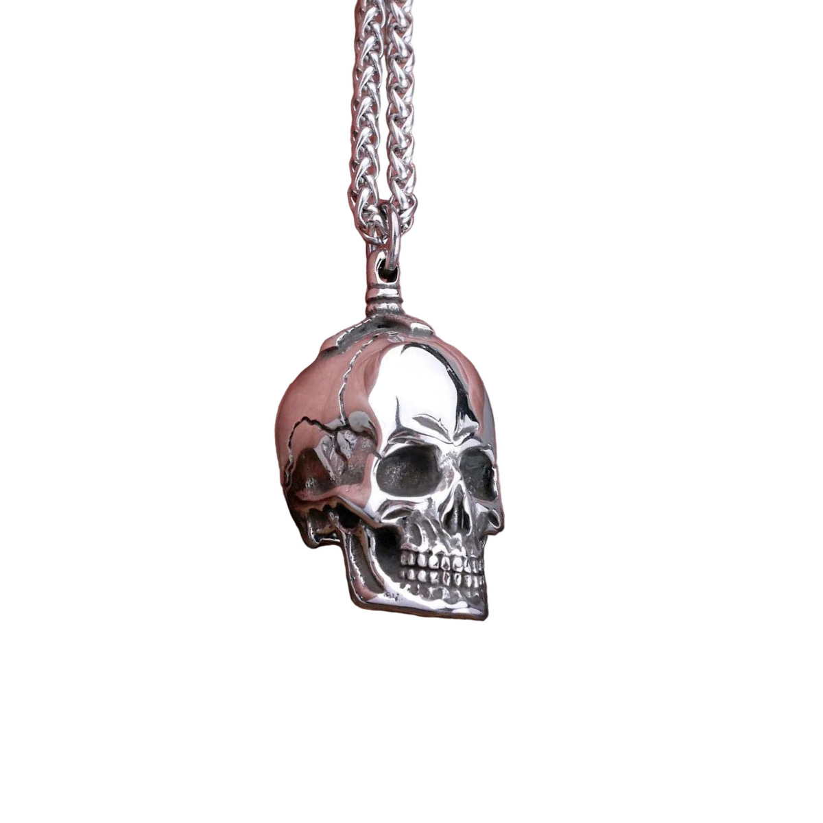 Colar de Caveira Punk Aço Inox