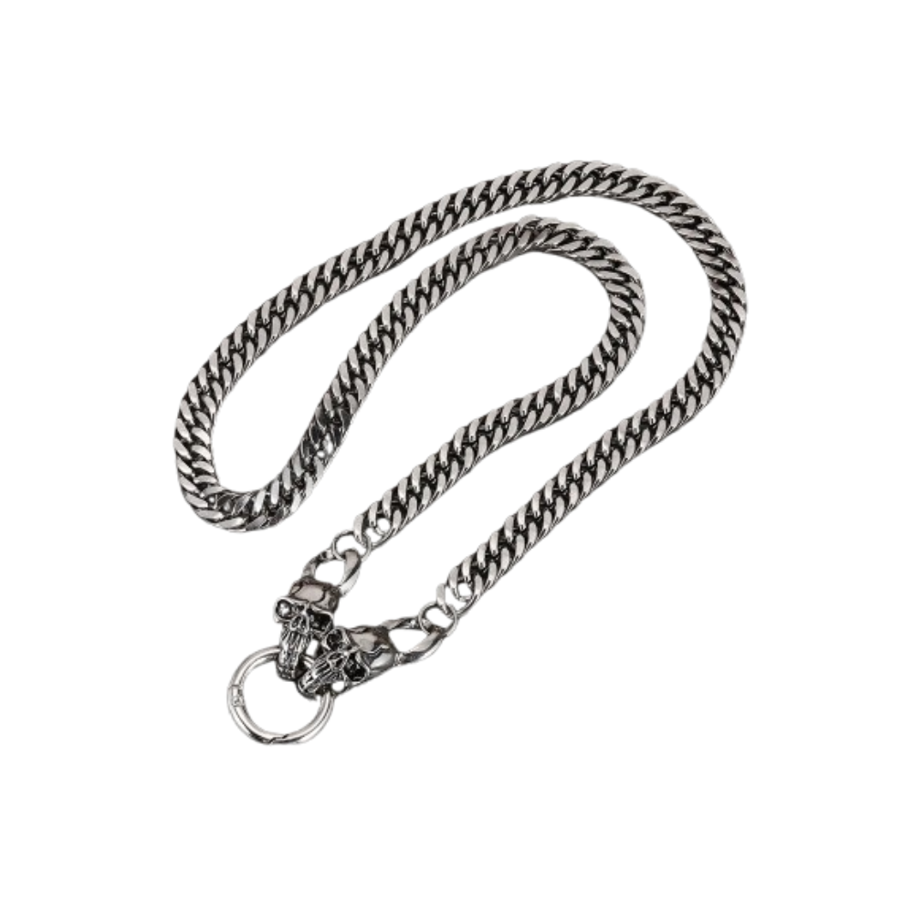Corrente de Cintura Skull Cubana Aço Inox