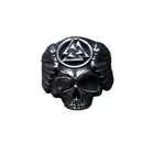 Anel Caveira Vintage Três Triângulos - Rocktude