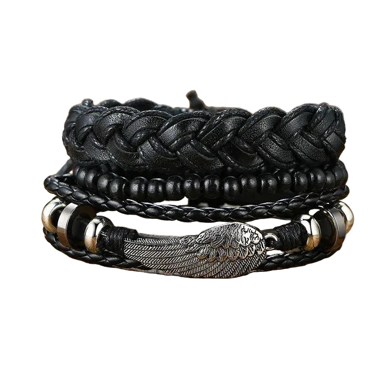 Pulseira de Couro Trançadas Rocktude - Rocktude