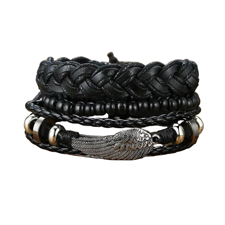 Pulseira de Couro Trançadas Rocktude - Rocktude