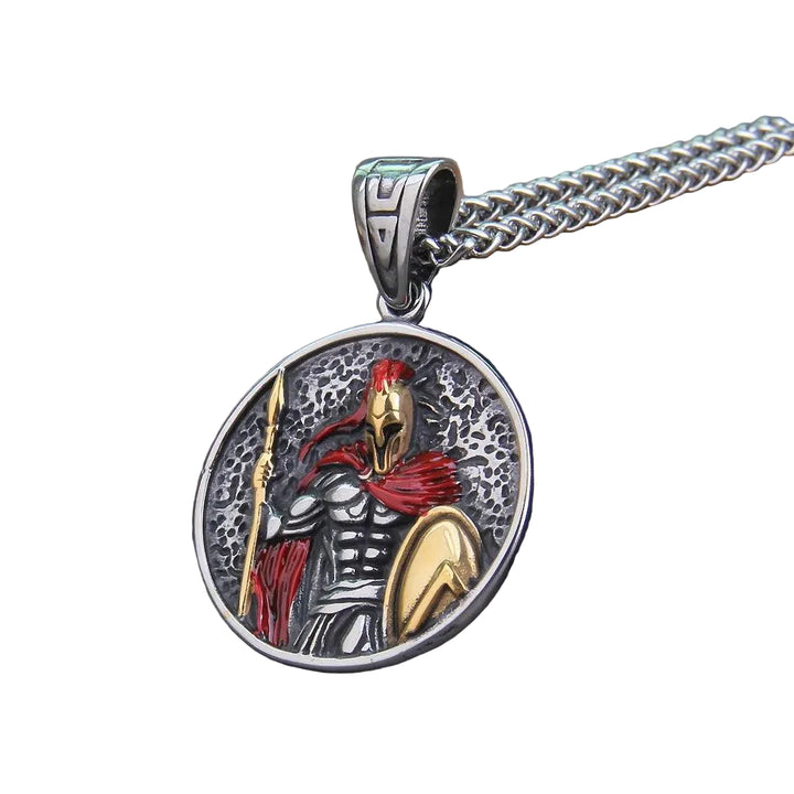 Colar Pingente Escudo Guerreiro Espartano - Rocktude