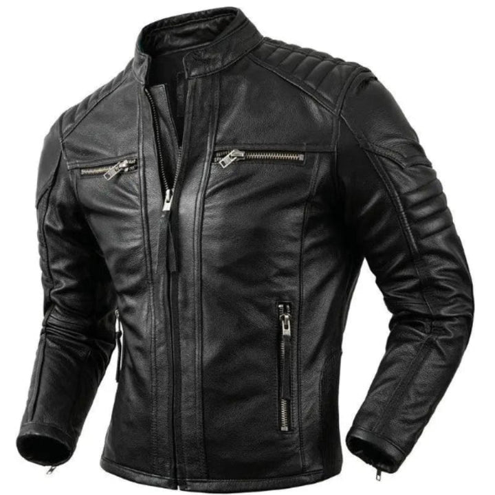 Jaqueta Couro Motorcycle Marrom Retrô - Rocktude