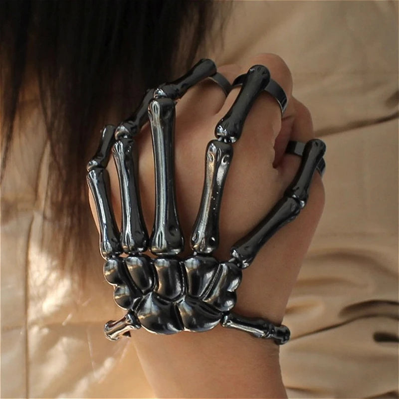Bracelete Mão Esqueleto Gótica Rockleto | Rocktude