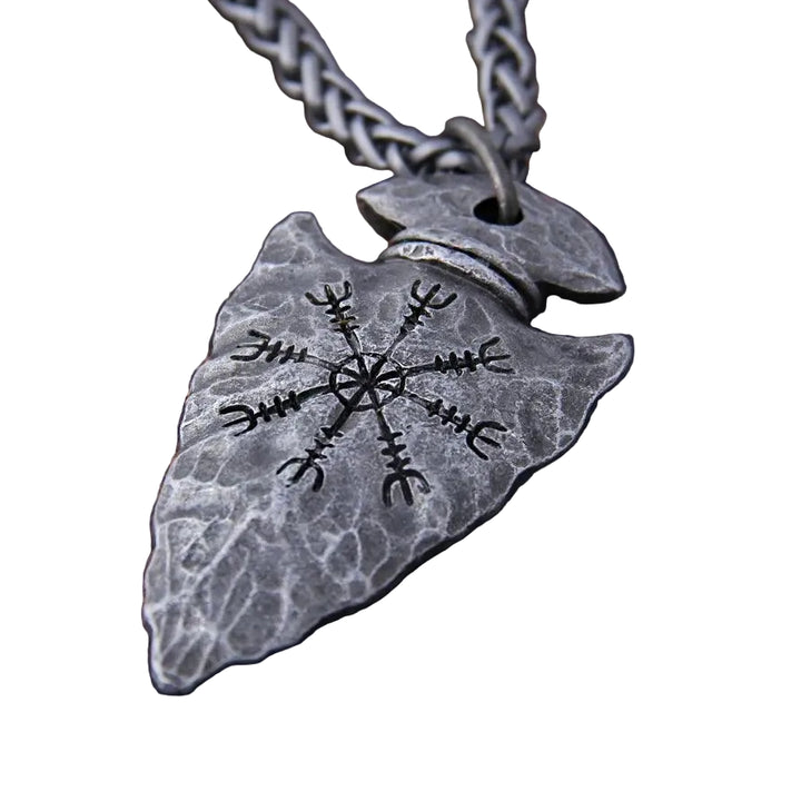 Colar Masculino Vegvisir Lança Viking - Rocktude