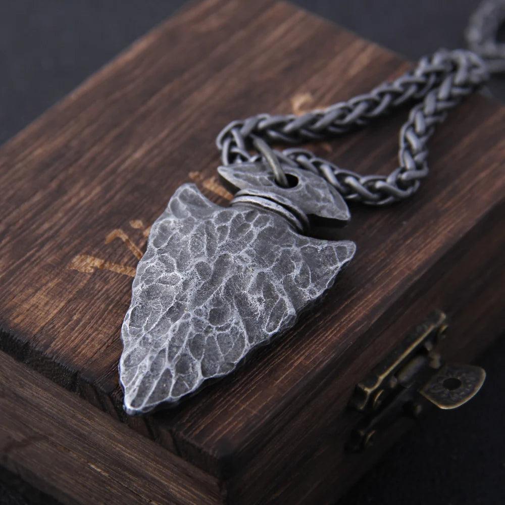 Colar Masculino Vegvisir Lança Viking - Rocktude