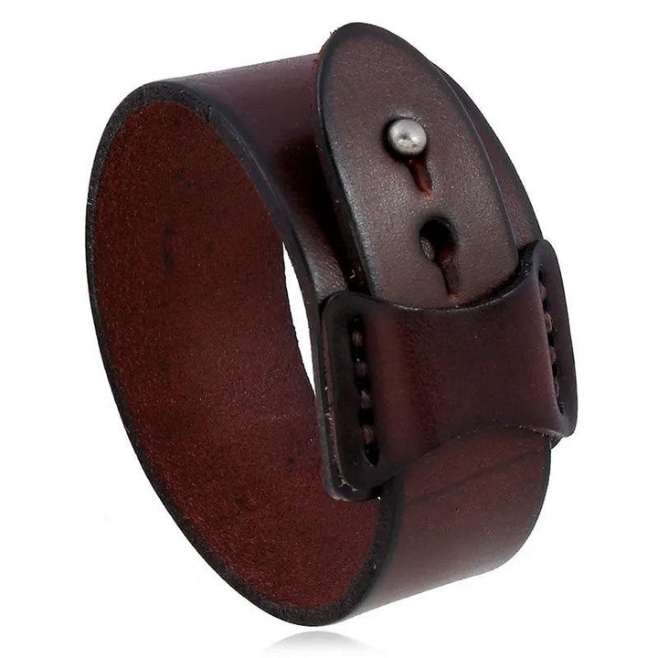 Pulseira de Couro Genuino Masculina Rocktude - Vista Geral