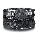 Pulseira Bracelete Couro Poker - Rocktude