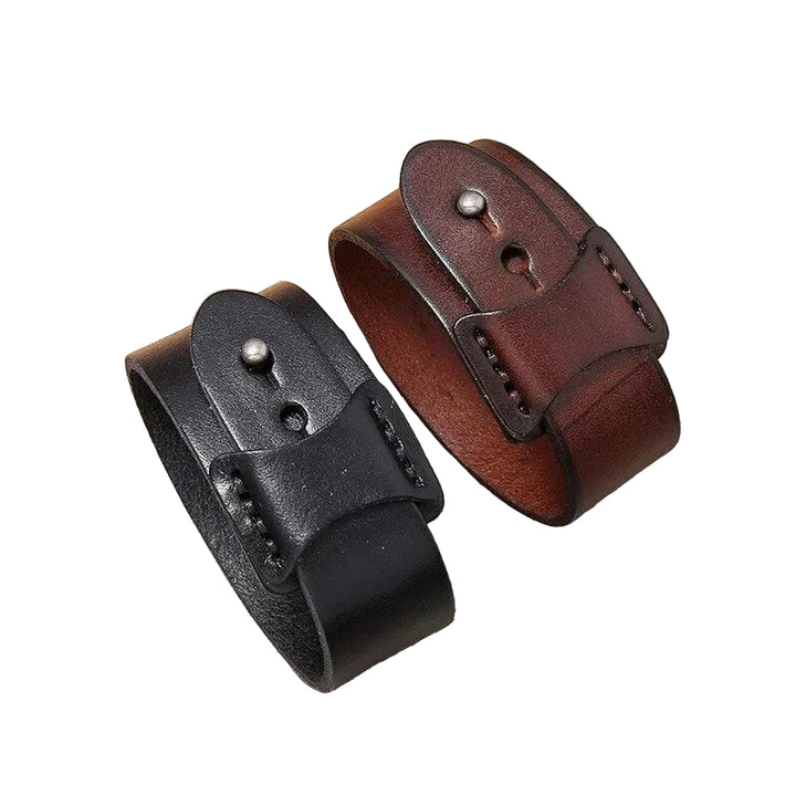 Pulseira de Couro Genuino Rocktude - Lateral