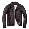 Jaqueta Couro Legitimo Vintage Masculina Rocktude - Frente