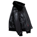 Jaqueta de Couro Air Force Gola de Lã
