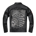 Jaqueta de Couro Bordada American Customs